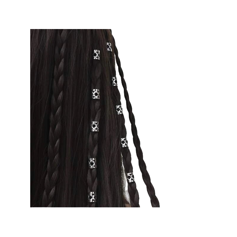 Accesorii pentru Codite Afro, Box Braids, Set 60 Argintii - 1