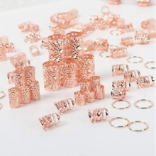 Accesorii pentru Codite Afro, Box Braids, Set 85 de Bucati Rose Gold - 1
