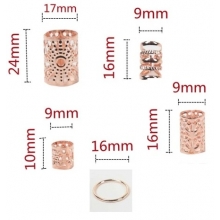 Accesorii pentru Codite Afro, Box Braids, Set 85 de Bucati Rose Gold - 4