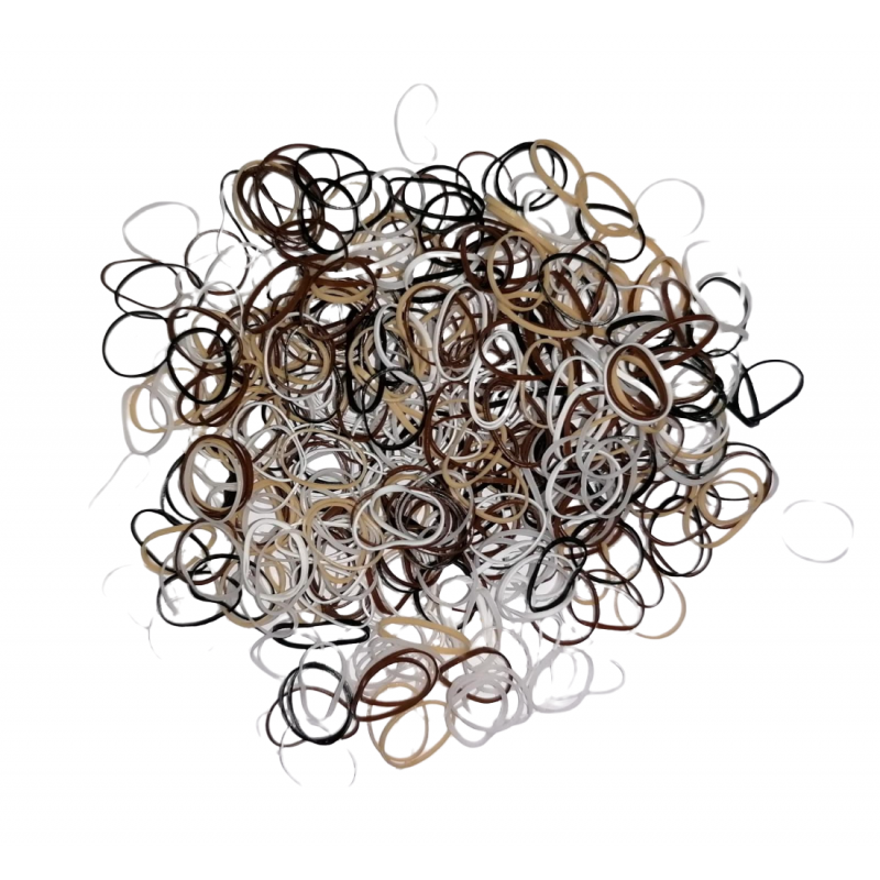 Elastice de Par Set 500 buc - Maro, Negre si Albe - 1
