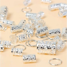 Accesorii Inel pentru Codite Afro, Box Braids, Set 85 Inele Argintii - 1