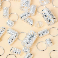 Accesorii Inel pentru Codite Afro, Box Braids, Set 85 Inele Argintii - 3
