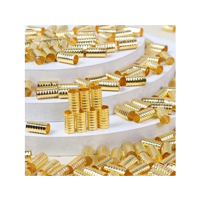 Accesorii pentru Codite Afro/Box Braids Gold Sand, Set 120 Inele Aurii - 1