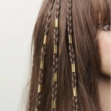 Accesorii pentru Codite Afro/Box Braids Gold Sand, Set 120 Inele Aurii - 3