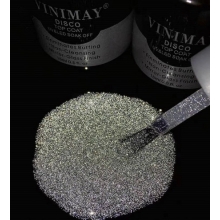 Top Coat Soak-Off cu Cristiale si Efect de Oglinda, Vinimay Disco, 15 ml - 4