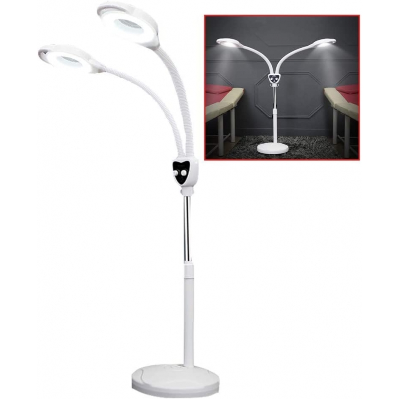 Lampa LED Salon - Dubla, 2 Dioptrii de Marire x8, Reglaje individuale pe Intensitate - 1