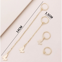 Accesorii pentru Codite Afro, Box Braids, Inele si Fluturi, Set 12 Bucati Gold - 3