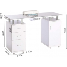 Masa Manichiura cu Aspirator Incorporat si Cinci Sertare - 1