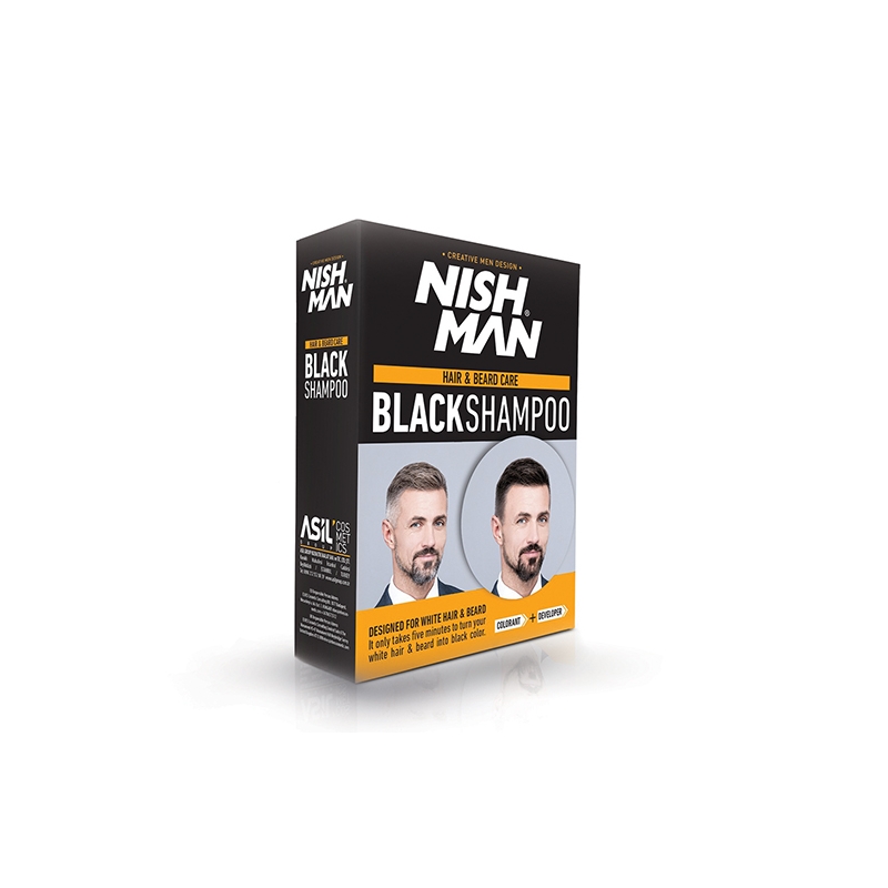 Sampon Pentru Barba si Par Colorat - Negru NISH MAN - 1