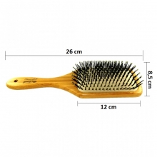 Perie Patrata pentru Par cu Dinti din Silicon, Lemn - 1
