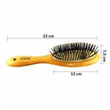 Perie Ovala pentru Par cu Dinti din Silicon, Bambus - 1