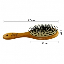 Perie Ovala pentru Par cu Dinti din Silicon, Lemn - 1