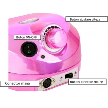Freza Electrica pentru Unghii, Pink Mirror Diamond, 45.000RPM, 65W - 3