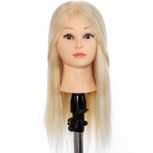 Cap Manechin Par Natural Blond Amy pentru Vopsit si Coafat, 35-40 cm