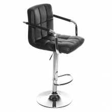 Scaun Make-up Leopold Negru, Reglabil pe Inaltime, Piele Ecologica - Model Mare