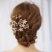 Accesoriu de Par Coronita Gold Flower and Leaf