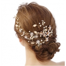 Accesoriu de Par Coronita Gold Flower and Leaf