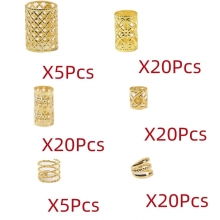 Accesorii pentru Codite Afro, Box Braids, Set 90 de Bucati, Aurii