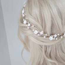Accesoriu de Par Flexibil Gold Pearl & Flower