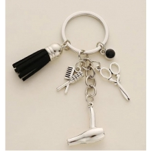 Breloc cu Accesorii Frizerie Hair Dryer & Tassel