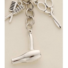 Breloc cu Accesorii Frizerie Hair Dryer & Tassel