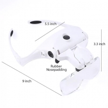 Ochelari de Marire cu 5 Tipuri de Lupe cu Led, Incarcare USB