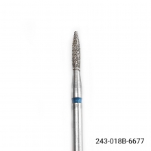 Bit (Cap) Freza Unghii Diamant Cuticule Forma Flacara 243/018B, Briu Albastru