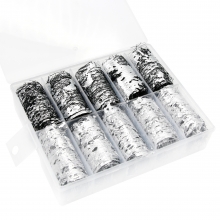 Folie de Transfer, Dantela pe Unghii, Set 10 buc Silver