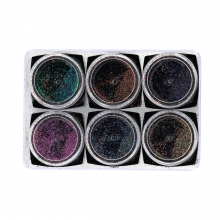 Set  6 Decoratiuni Unghii, Sclipici, Negru