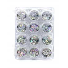 Decor Unghii, Paiete Romb, Set, Silver