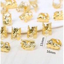 Accesorii Tip Inel Pentru Codite Impletite Leaf Design, Set 40