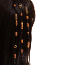 Accesorii pentru Codite Afro - Lemn - 40 buc