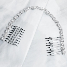 Accesoriu de Par Stil Piepten Silver Rhinestone