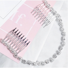 Accesoriu de Par Stil Piepten Silver Rhinestone