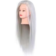 Cap Manechin Colorat (White) H1-6W, 50% Natural 65 cm + Suport Prindere - 1