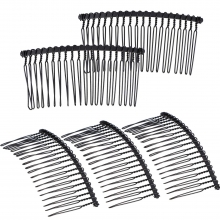Set 12 Piepteni de Par Metalici Negri pentru Cocuri sau Voal
