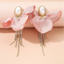 Cercei Flower Rosey Pearls