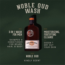 Sampon pentru Par 3 in 1 (Sampon, Balsam, Gel de Dus) Nouble Oud Man Made - 532 ml