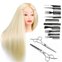 Set Frizerie Start School cu Foarfece Tuns, Filat, Cap Practica - 50% Natural si Set 10 Piepteni