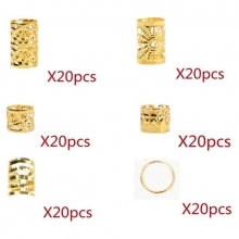 Accesorii pentru Codite Afro/Dread, Box Braids, Set 120 de Bucati Gold