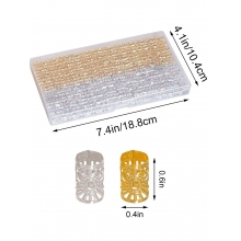Accesorii pentru Codite Afro, Box Braids, Inele , Set 120 Bucati Gold si Silver