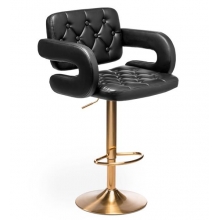 Scaun Coafor Classy cu Baza Aurie, Reglabil pe Inaltime, Piele Ecologica