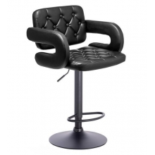 Scaun Coafor Classy cu Baza Neagra, Reglabil pe Inaltime, Piele Ecologica