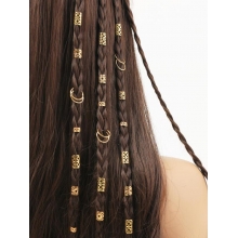 Accesorii Codite Afro Inele Aurii ,Box Braid, Set 80