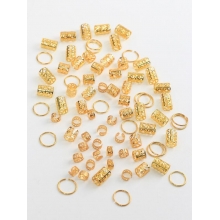 Accesorii Codite Afro Inele Aurii ,Box Braid, Set 80