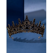 Diadema Mireasa Handmade Black Glamorous Design