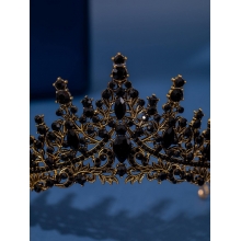 Diadema Mireasa Handmade Black Glamorous Design