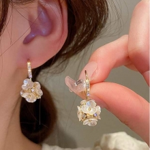 Cercei Cubic Zirconia Flower Aurii