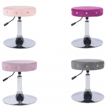 Scaun Taburet Safir Crystal din Velur, Reglabil pe Inaltime