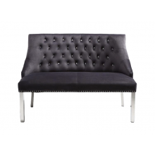 Canapea Cristallo pentru Frizerie/Coafor, Velur Grafit, Picioare Metalice Cromate